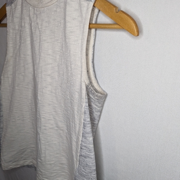 Madewell Ivory Grey Colorblock Sleeveless Mock Neck Tank Sz XS - Picture 7 of 11